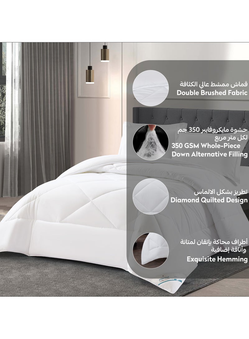 Donetella Bedding Comforter Set, King Size Fits 260x240 cm - 3-Pcs Solid Quilted Bed Set, Microfiber Fabric - 1 Comforter And 2 Pillow Shams  - Image 3
