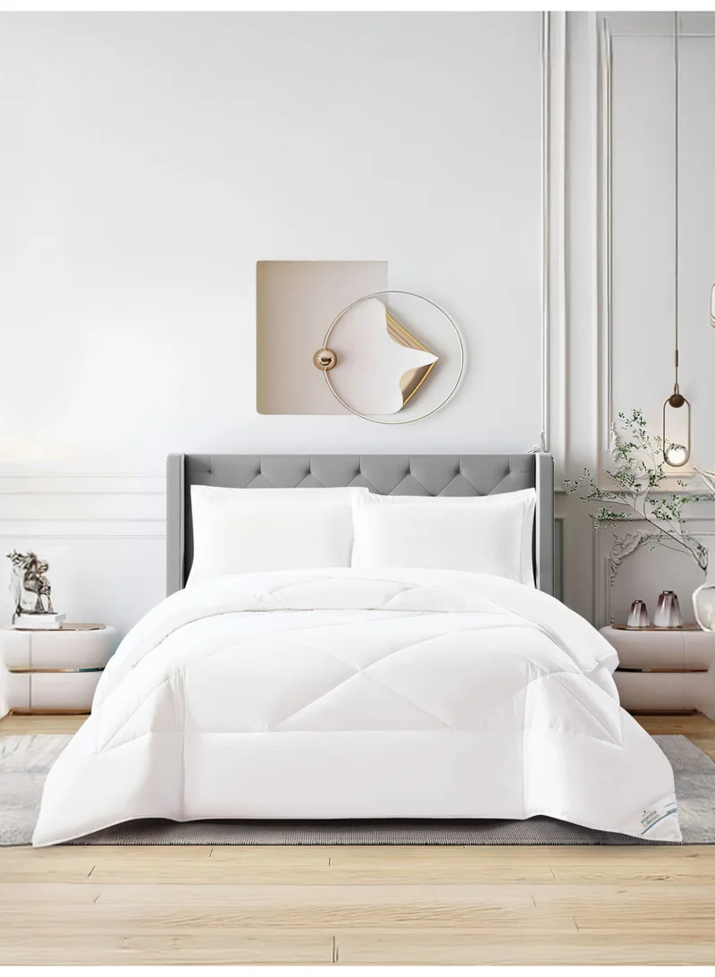 Donetella Bedding Comforter Set, King Size Fits 260x240 cm - 3-Pcs Solid Quilted Bed Set, Microfiber Fabric - 1 Comforter And 2 Pillow Shams