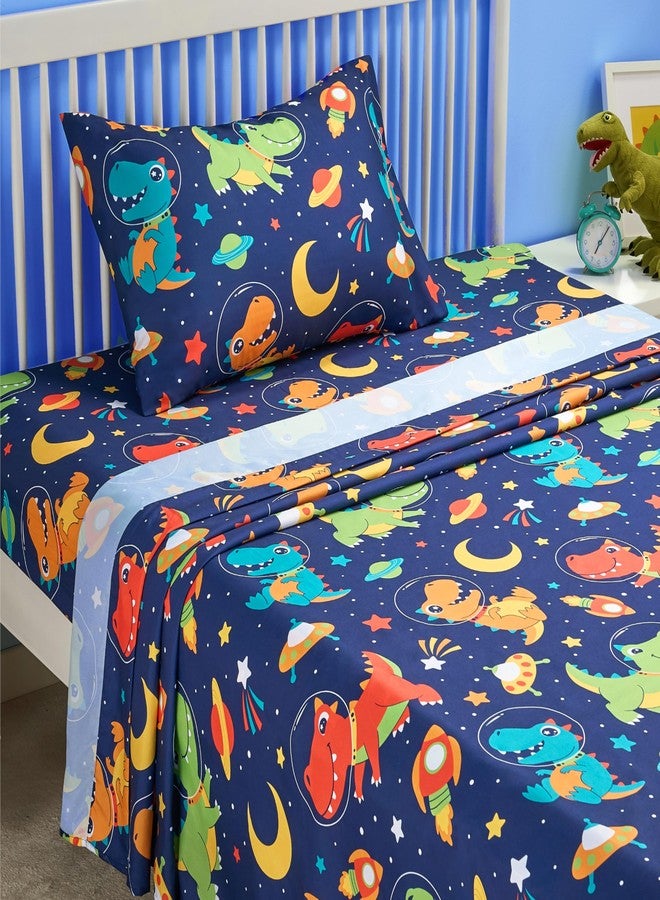 Joiedomi Kids Twin Sheet Set Space Dinosaur - 3 Piece Soft Microfiber Bed Sheets - Deep Pocket Wrinkle Free - Cozy Toddler Bedding Set - Fade Resistant Breathable for Boys Girls Teens - Image 2