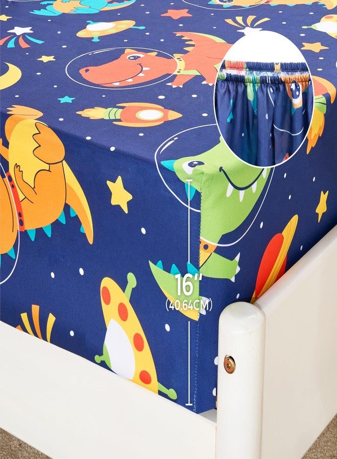 Joiedomi Kids Twin Sheet Set Space Dinosaur - 3 Piece Soft Microfiber Bed Sheets - Deep Pocket Wrinkle Free - Cozy Toddler Bedding Set - Fade Resistant Breathable for Boys Girls Teens - Image 4