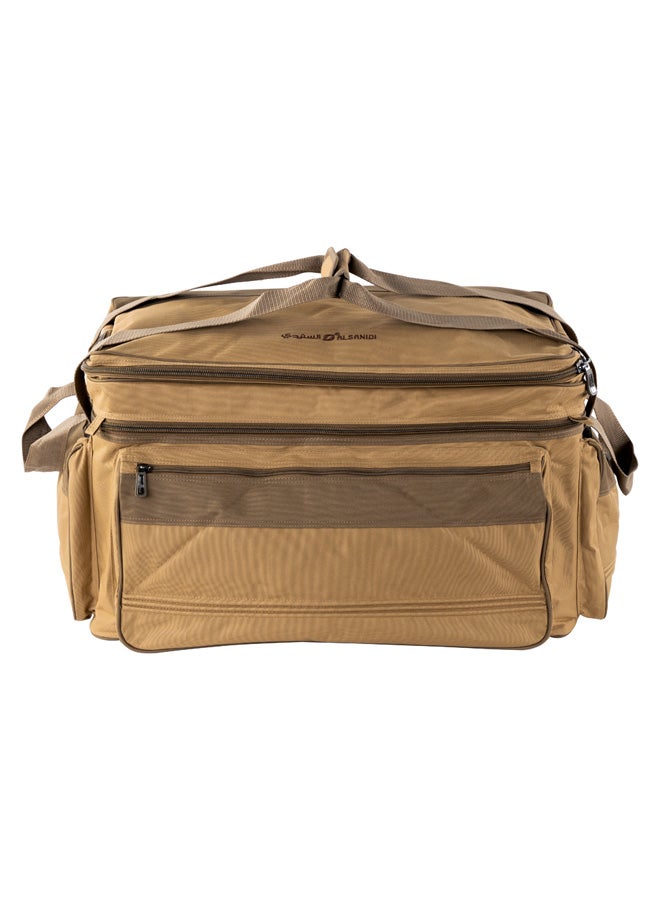 السنيدي، شنطة عزبة وسط للرحلات مجمعة، شنطة كشتات، كاكي، 17 قطعة | مقاس 74*47*40سم - Image 3
