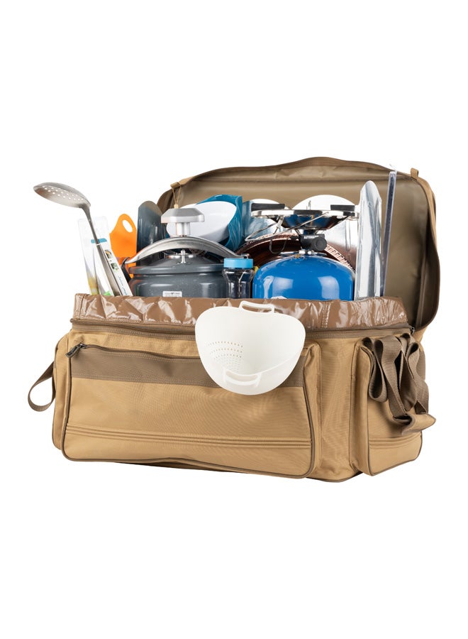 السنيدي، شنطة عزبة وسط للرحلات مجمعة، شنطة كشتات، كاكي، 17 قطعة | مقاس 74*47*40سم - Image 1