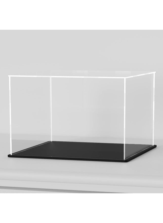 TPGP 12X8X8 Inch Clear Acrylic Display Case, Rectangle Acrylic Box For Model Car Showcase, Plexiglass Case With Matt Black Stand For Toys - Image 1