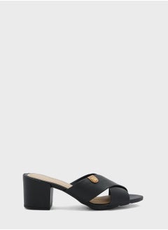 Cross Strap Mid Heel Sandals