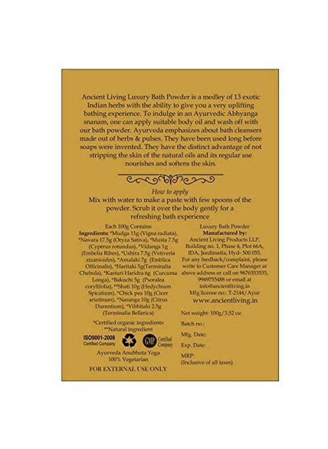 Ancient Living Luxury Bath Powder Enriched With Organic Ingredients 200 Grams  - Image 3