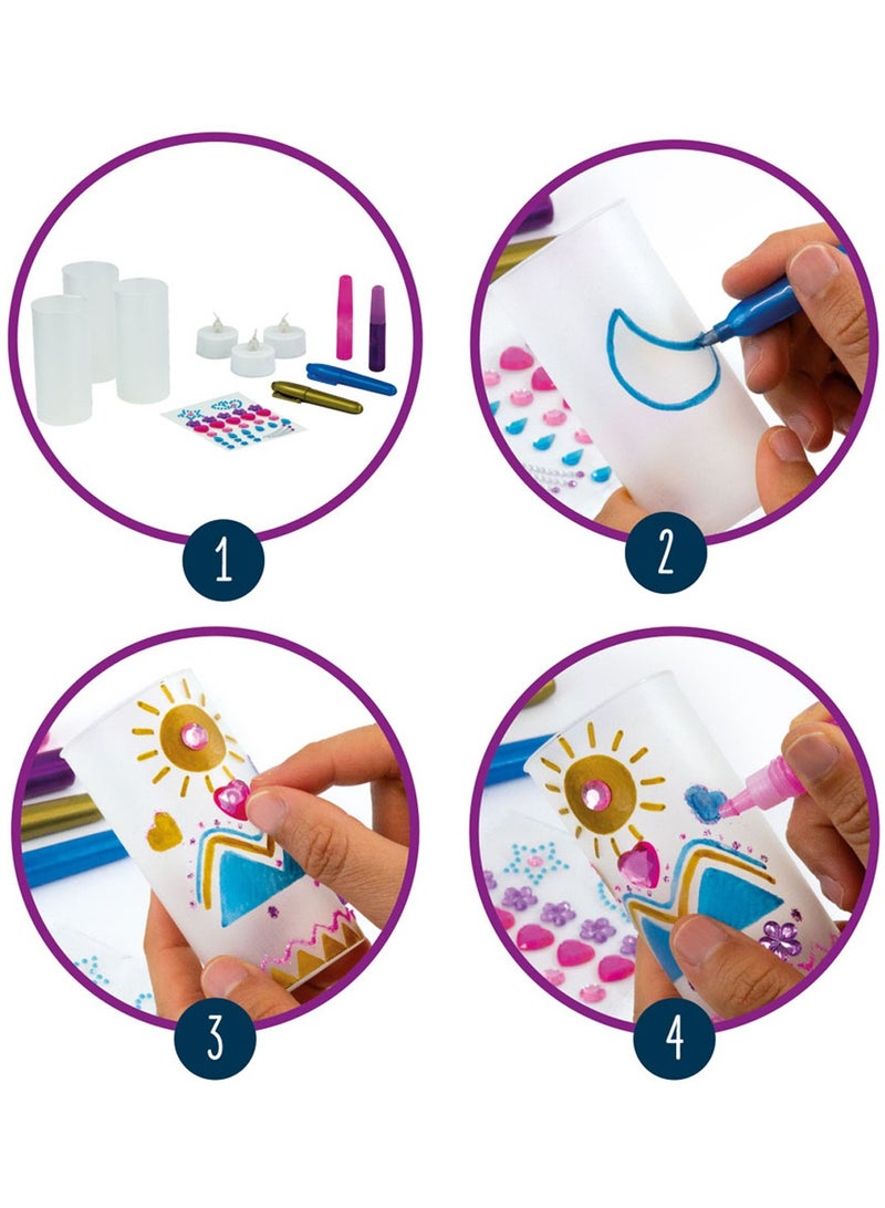 ADDO Out To Impress Twinkling Tea Lights Holder, Battery Operated | Decorate & Personalise your Tea Light Holder | Arts & Craft | DIY Craft Kit | Do it Yourself | Educational & Learning | Imaginative Play | Creative Gift for Kids and Adults - Image 5