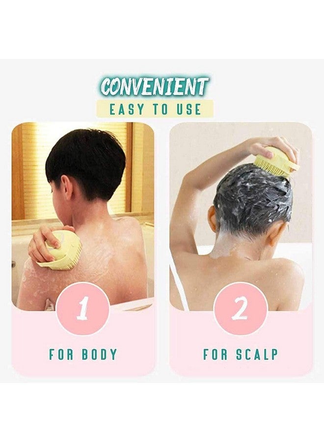 RiddhiTrade Body Scrubber with Soap Dispenser Brush, Silicone Exfoliating Brushes, Soft Body Exfoliator, Bath Loofah for Babies, Kids, Women, Men and Pets (Multicolor) - Pack of 2 - Image 4