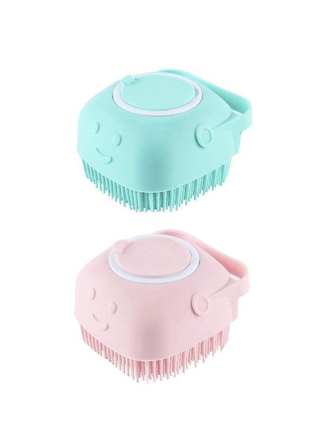 RiddhiTrade Body Scrubber with Soap Dispenser Brush, Silicone Exfoliating Brushes, Soft Body Exfoliator, Bath Loofah for Babies, Kids, Women, Men and Pets (Multicolor) - Pack of 2 - Image 1