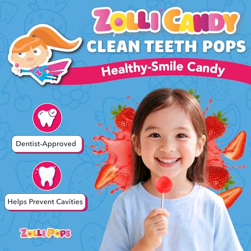 Zollipops Clean Teeth Pops Sugar Free Candy DyeFree Lollipops  Keto  DiabeticFriendly DentistApproved Treats for Kids Strawberry 31 oz - Image 5