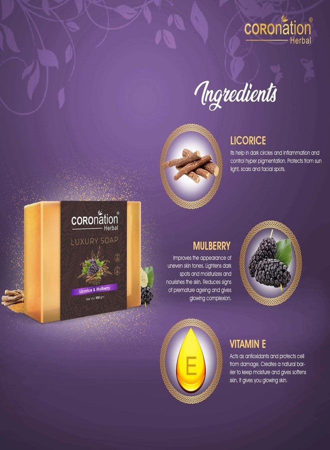 COROnation Herbal صابون استحمام كورونيشن هيربال للجنسين برائحة العرقسوس والتوت | لبشرة أكثر إشراقاً وتوحيداً للون البشرة | لبشرة ناعمة وملساء وأكثر إشراقاً | تحسين لون البشرة وملمسها | الوقاية من التجاعيد والخطوط الدقيقة - Image 2