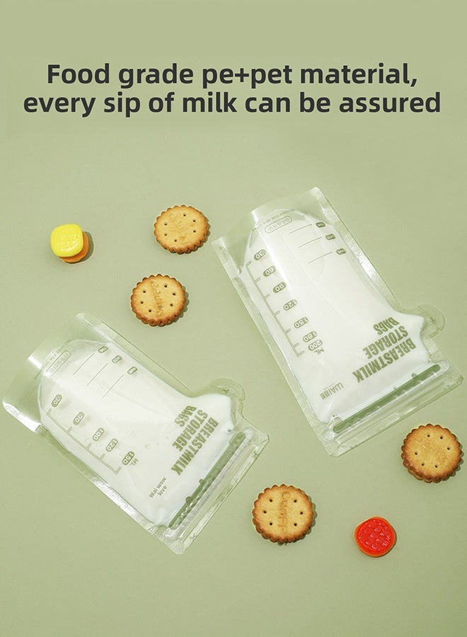 WAI 60 Pieces Breastmilk Storage Bag, Disposable Milk Storage Bag for Breastfeeding, No-Leak Milk Freezer Storage Pouches, 200ml - Image 5