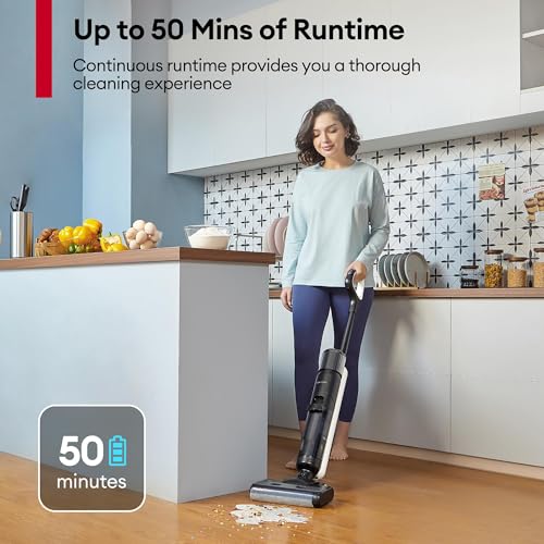 Ultenic Wet Dry Vacuum Cleaner, Cordless Vacuum Mop Combo with Self-Cleaning, 50min Runtime, Smart Mess Detection, Edge Cleaning, LED Display, 3-in-1 Floor Cleaner Machine for Hard Floor, AC1 Elite - Image 3