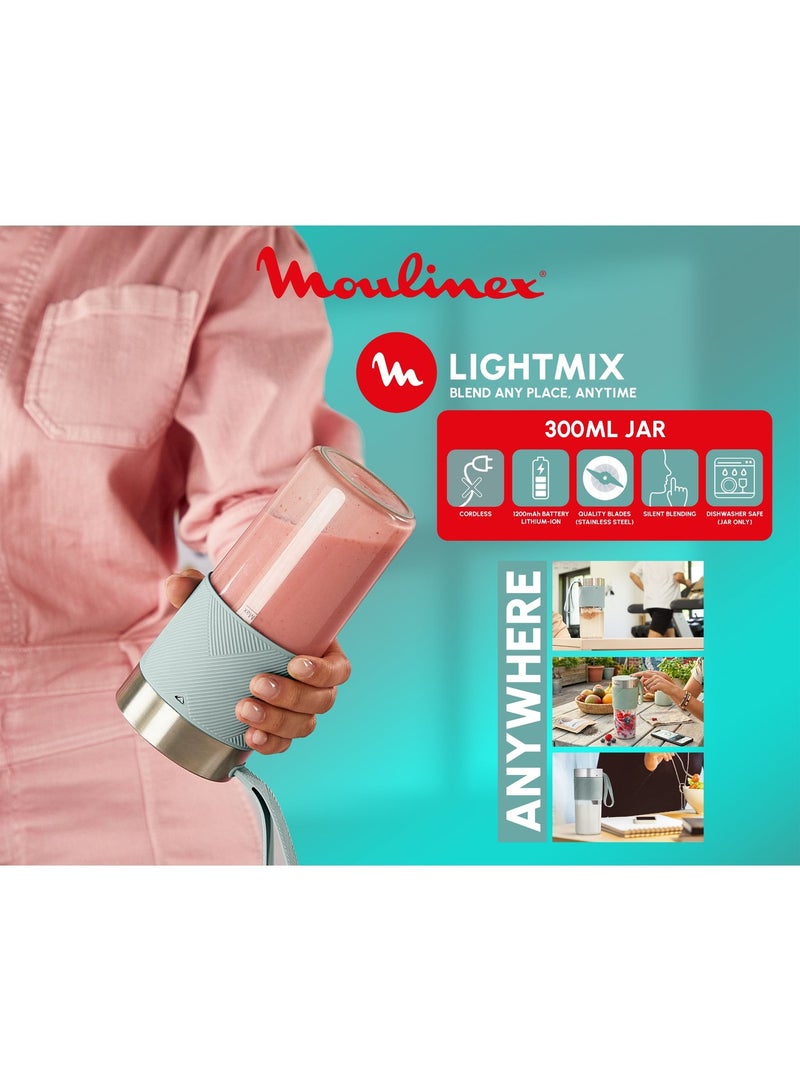 مولينكس Moulinex Lightmix, Portable Blender, 300ml, Eucalyptus - LM1C0410 50 W LM1C0410 grey - Image 2