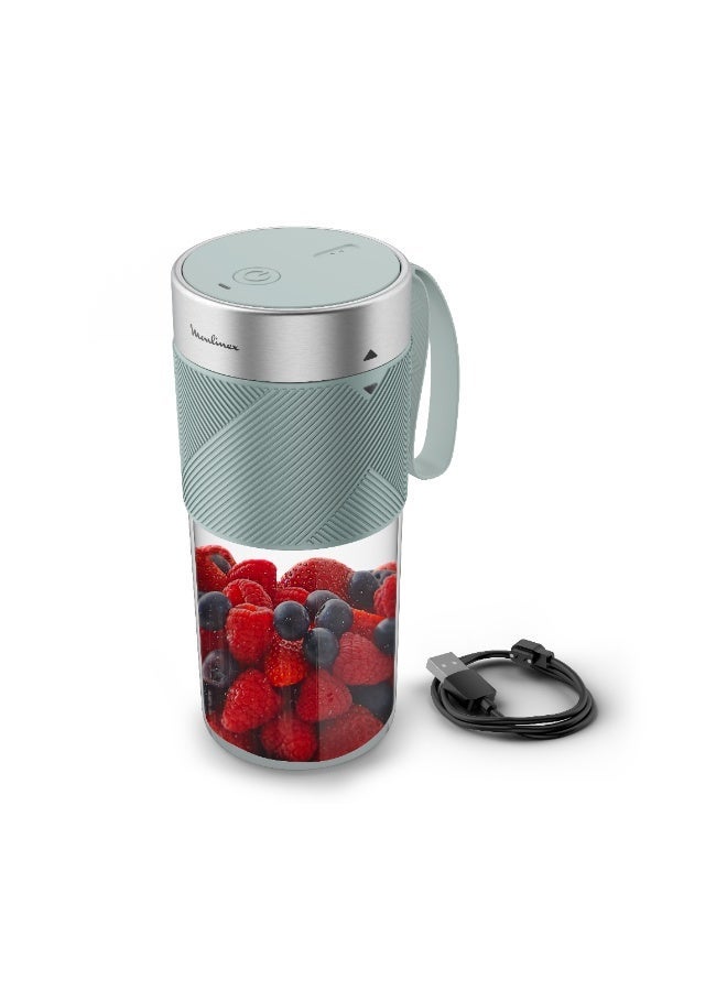 مولينكس Moulinex Lightmix, Portable Blender, 300ml, Eucalyptus - LM1C0410 50 W LM1C0410 grey - Image 1