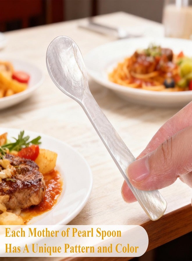 Ajcotahm 5Pcs Caviar Spoons, 3.14 Inch Mother of Pearl Spoon Hand Craft Shell Spoon for Caviar, Ice Cream, Eggs, Coffee, Salt, Jam, Restaurant Serving - Image 4