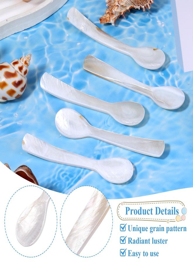 Ajcotahm 5Pcs Caviar Spoons, 3.14 Inch Mother of Pearl Spoon Hand Craft Shell Spoon for Caviar, Ice Cream, Eggs, Coffee, Salt, Jam, Restaurant Serving - Image 3