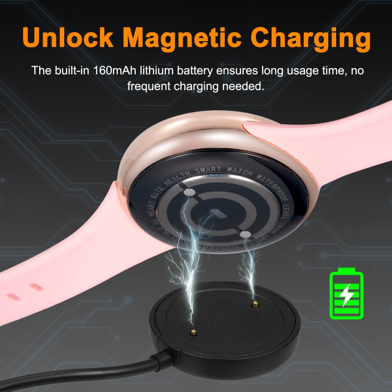 Smart Watch: Pink Sleek Stylish Design - Advanced Health Monitoring Fitness Tracker for Daily Wear, Fitness Enthusiasts And Health-Conscious Users - Image 5