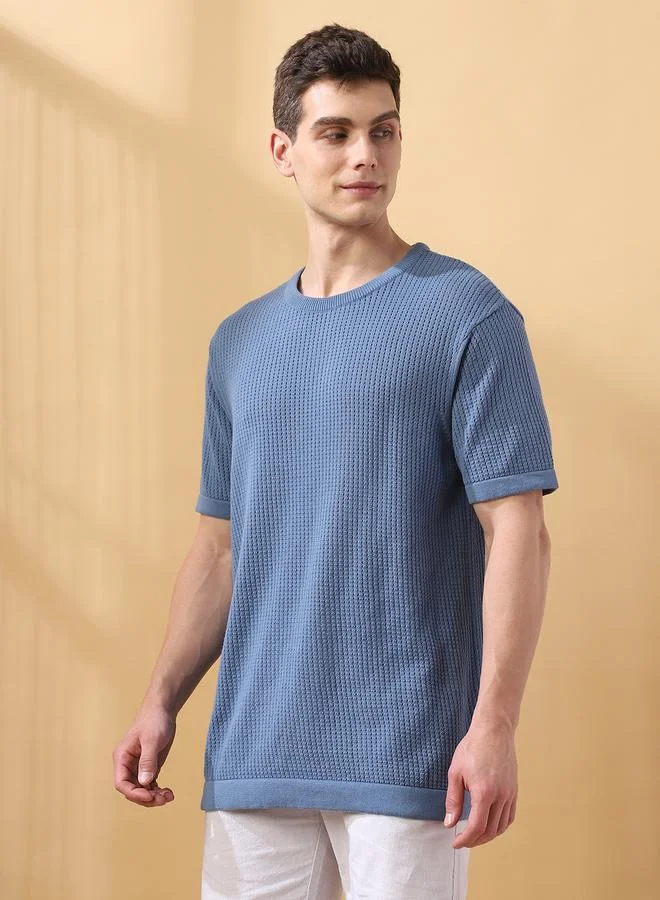 Dennis Lingo Men's Steller Flat Knit Textured Regular Fit T-Shirt