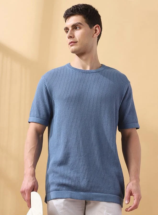 Dennis Lingo Men's Steller Flat Knit Textured Regular Fit T-Shirt