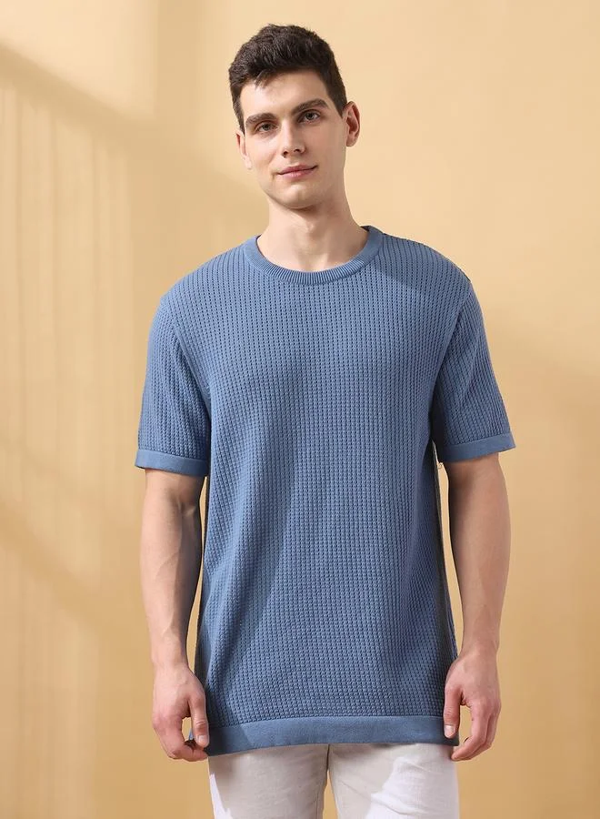 Dennis Lingo Men's Steller Flat Knit Textured Regular Fit T-Shirt