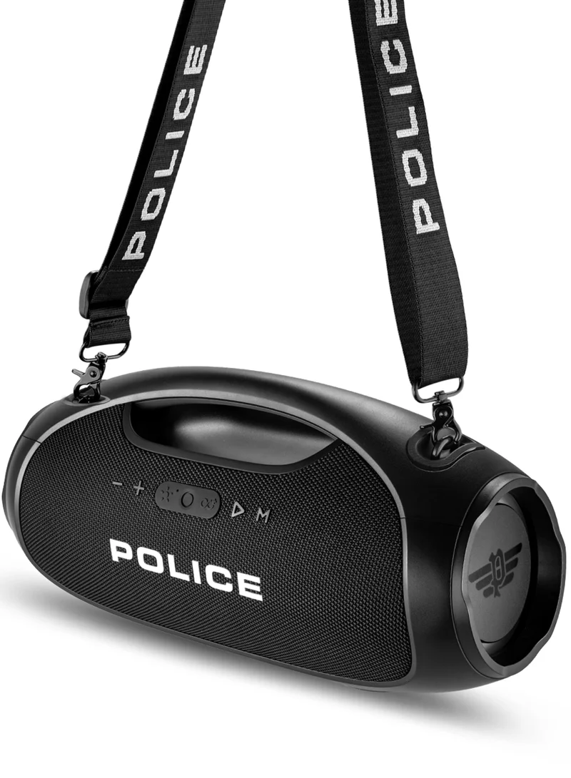 POLICE Foss 3 True Wireless Stereo Speaker with RGB Lights, 70mm Driver, Type-C Charging, Bluetooth 5.3, 5400 mAh, Black - IPX6