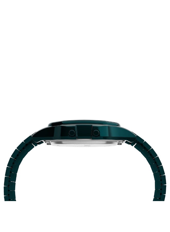 TIMEX TW2U93800 LAB ARCHIVE  UNISEX BLUE STAINLESS STEEL DIGITAL WATCH with INDIGLO LIGHT - Image 2
