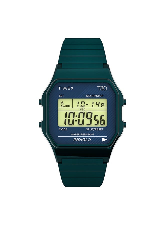 TIMEX TW2U93800 LAB ARCHIVE  UNISEX BLUE STAINLESS STEEL DIGITAL WATCH with INDIGLO LIGHT - Image 1