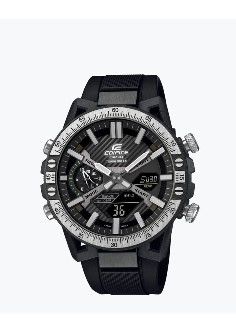Casio Edifice Black Dial Resin Strap Men Watch ECB-2000TP-1ADF