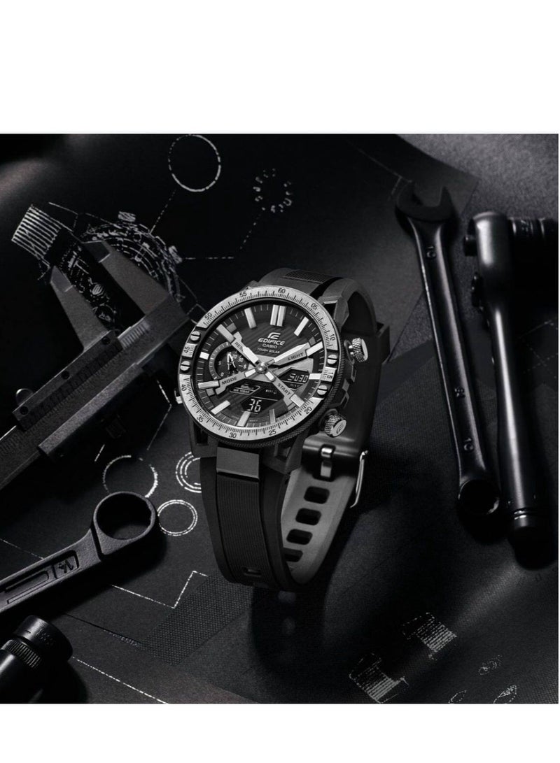 Casio Edifice Black Dial Resin Strap Men Watch ECB-2000TP-1ADF