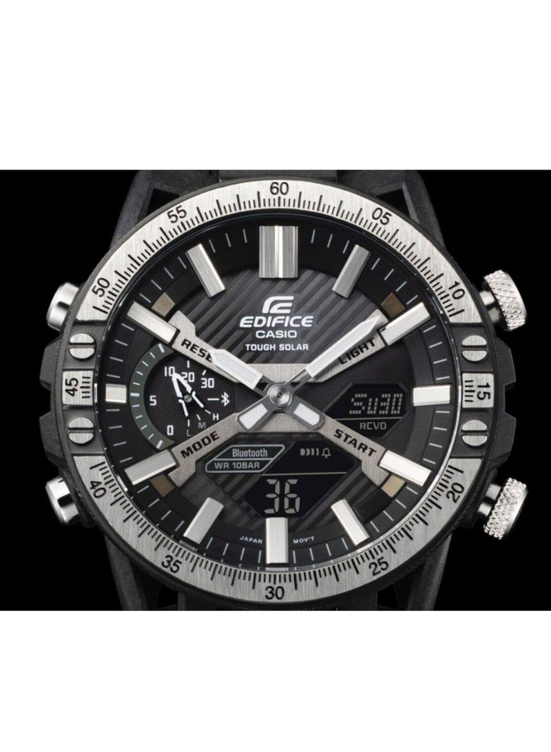 Casio Edifice Black Dial Resin Strap Men Watch ECB-2000TP-1ADF