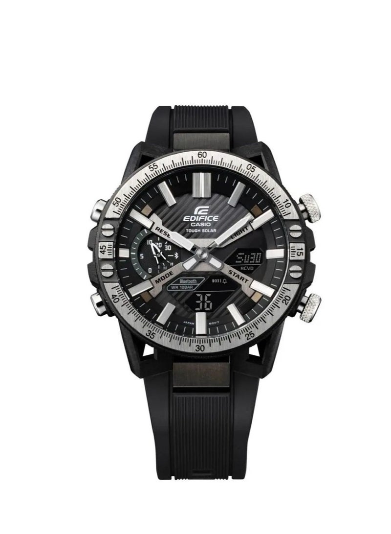Casio Edifice Black Dial Resin Strap Men Watch ECB-2000TP-1ADF