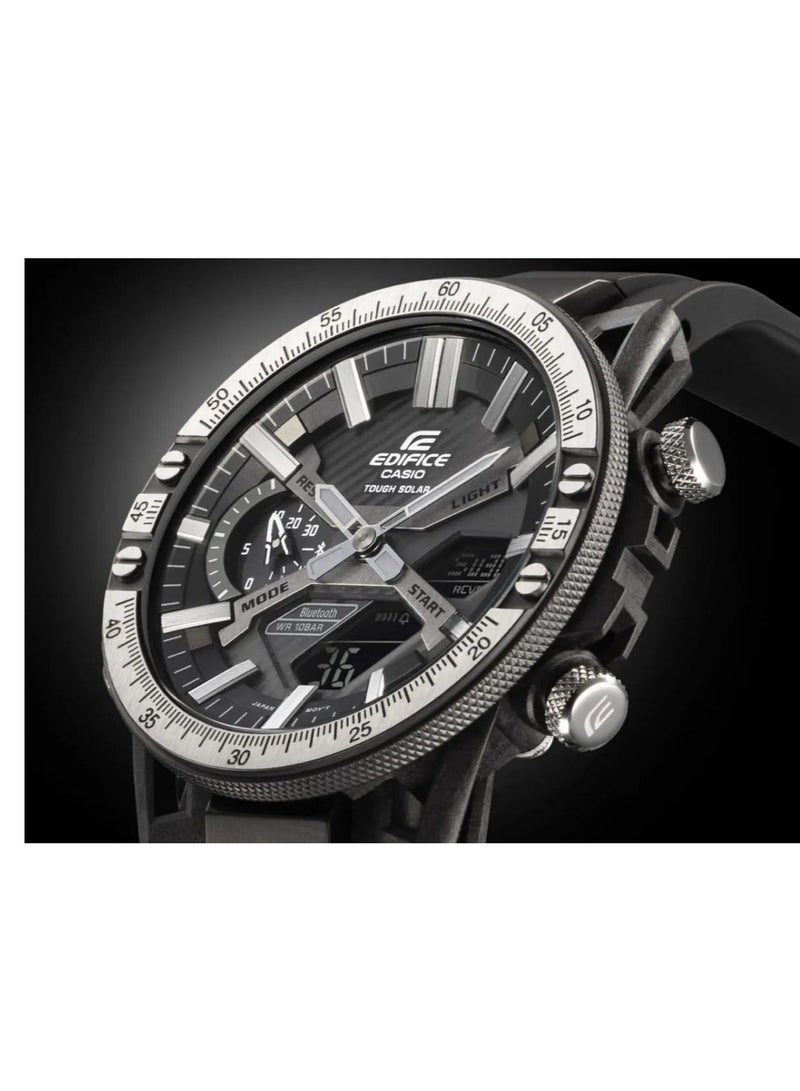 Casio Edifice Black Dial Resin Strap Men Watch ECB-2000TP-1ADF