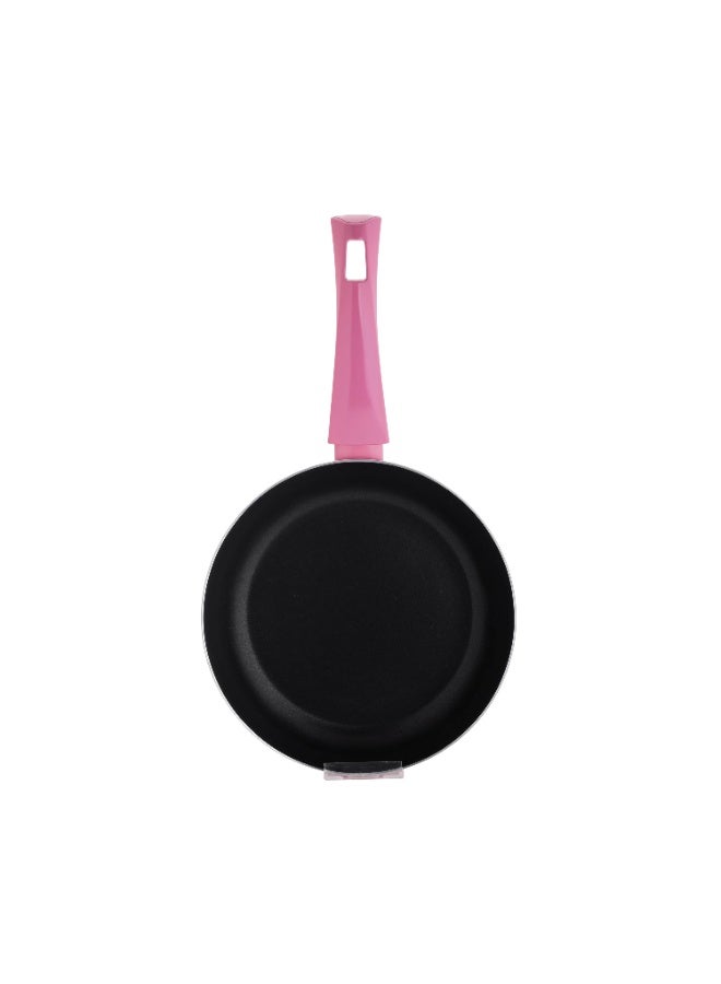 Newflon Cookware Set 7 Pieces With Glass Lid Pink Color - Image 4