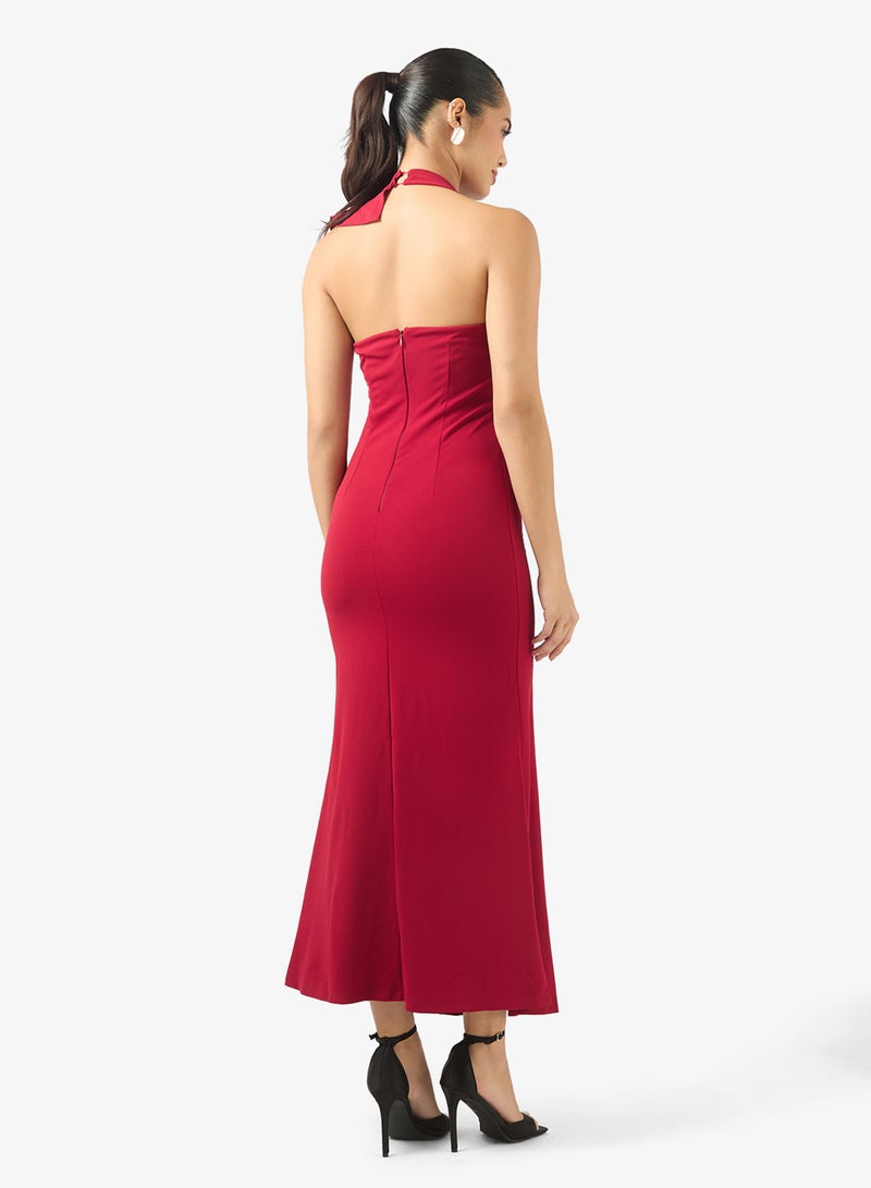 BCBG Ruffled Sleeveless Slit Dress - Image 2