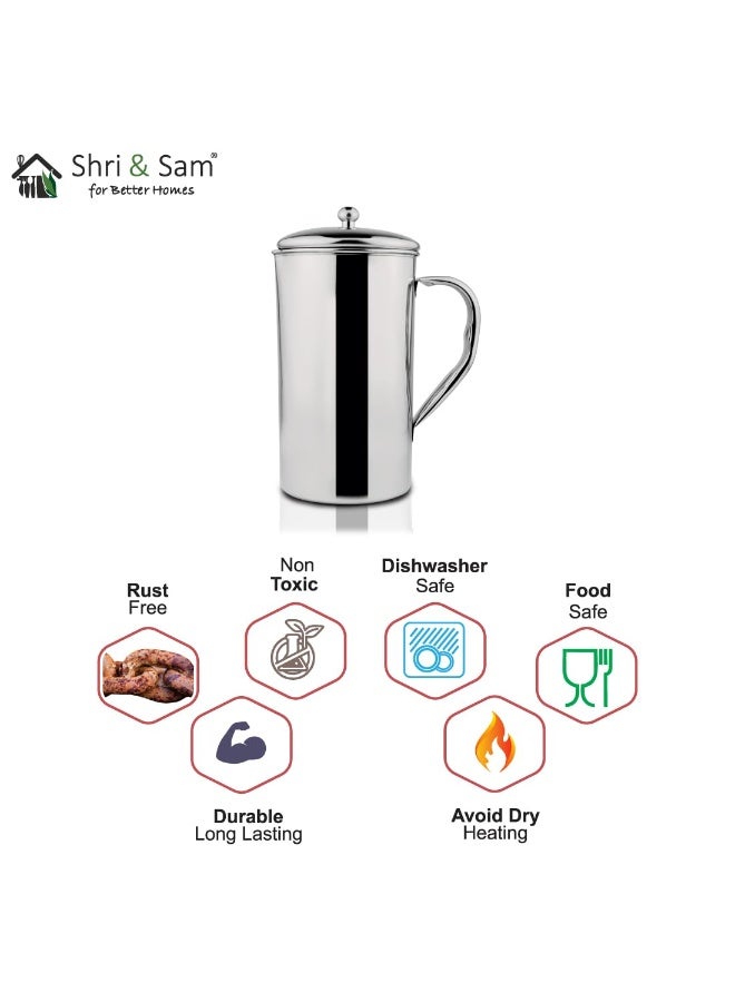 Shri & Sam Stainless Steel Impression Jug (Silver) - Image 4