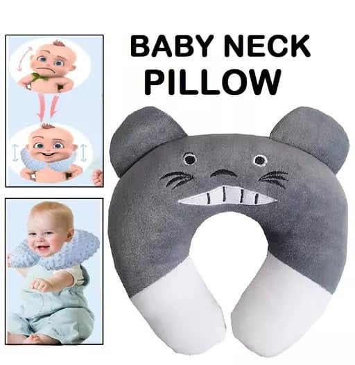 NME COLLECTION Cotton New Born Baby Soft Neck Supporting Pillow for Head Shaping Baby (0-12 Month), Infant Pillow Printed, Baby Sleeping, Gift for Babies Panda Design - Image 3