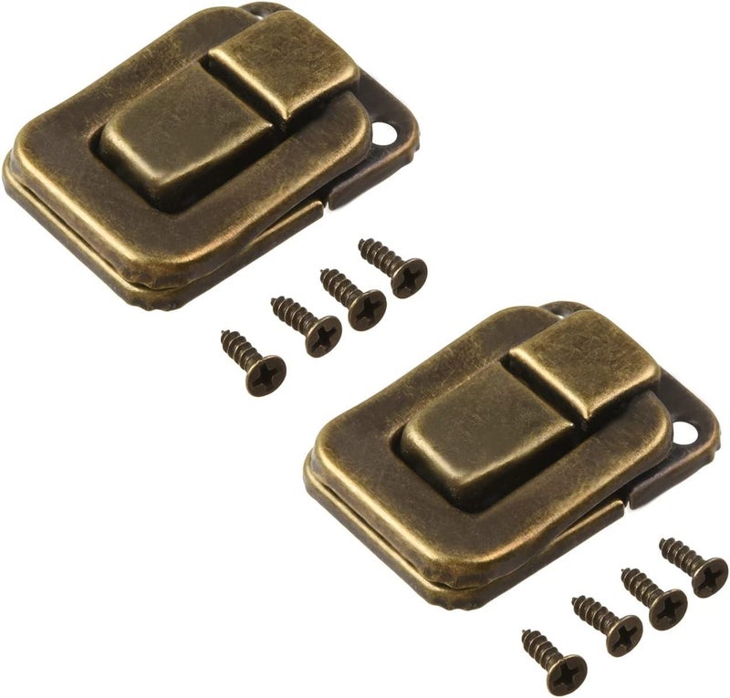 Teclican Antique Toggle Catch Lock 40mm Retro Decorative Hasp w Screws for Suitcase Chest Trunk Latch Clasp with Screws Pack of 5  - Image 1