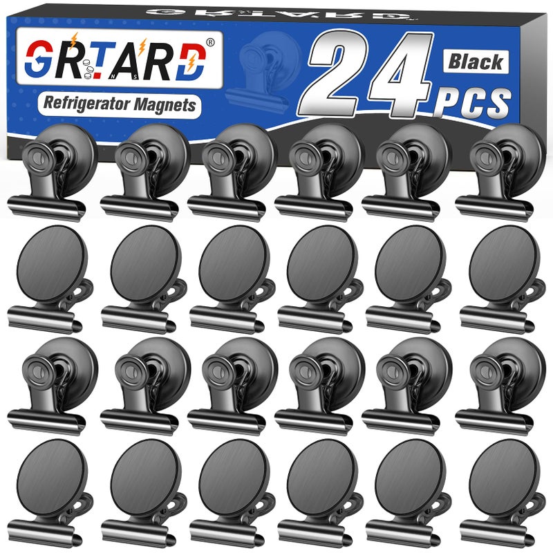 Grtard Grtard 48 Pack Magnetic Clips Heavy Duty Magnet Clips for Fridge Refrigerator Magnets with Clips NoScratch Strong Magnetic Clips for Refrigerator Whiteboard Cruise Cabins LockerBlack
