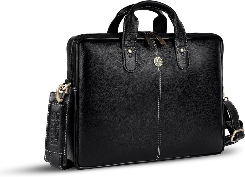 HAMMONDS FLYCATCHER Genuine Leather Office Bag for Men - Laptop Bag for Men - Padded Laptop Compartment - Fits 14 Inch Laptop - Adjustable Strap - Leather Bag for Men - 1 Year Warranty - Image 1