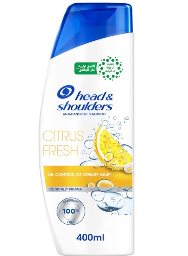 Head & Shoulders Citrus Fresh Anti-Dandruff Shampoo for Greasy Hair, 400 ml - Image 1