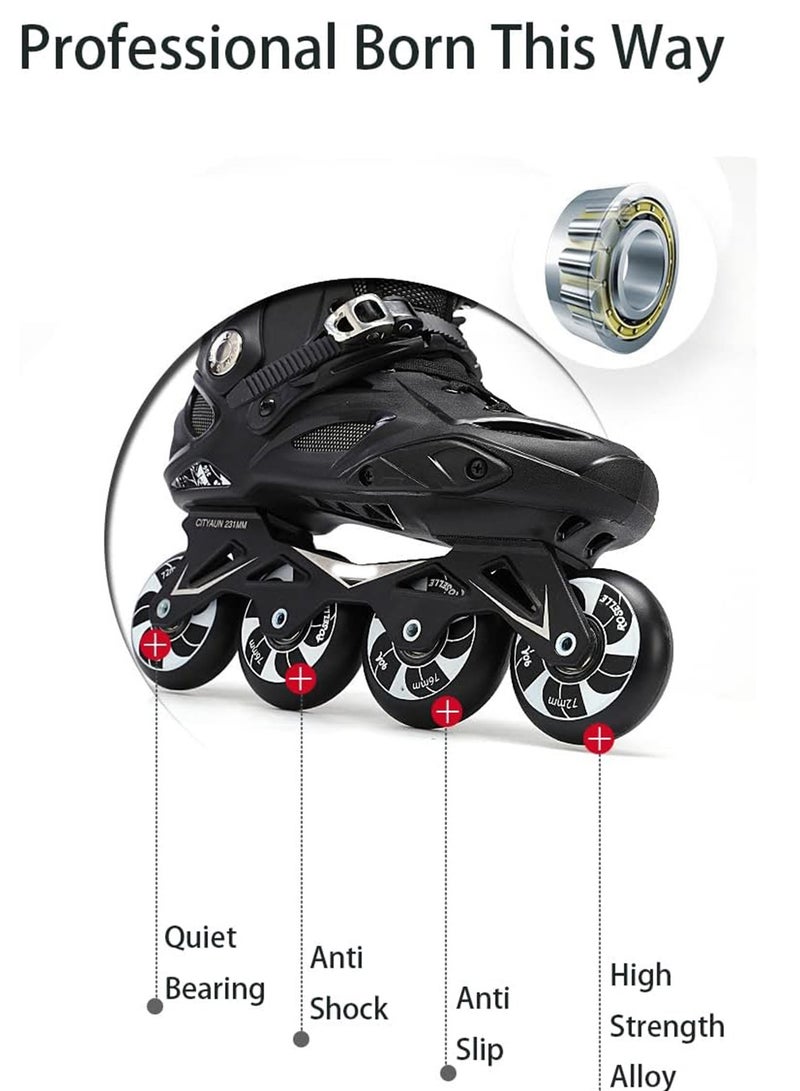 MONOGUE Professional Single Row Roller Skates for Adults with Upgraded Speed Wheels and Performance Skates without Physical Brake - Image 3