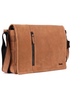 LAVERI LEATHER LAVERI Laptop Bag for Men - Leather Messenger Bag for Office - Fits up to 15 Inch Laptop - Shoulder Bag with Multiple Compartments - Executive Leather Bag for Work/Travel/Casual  - 2491  - Image 1