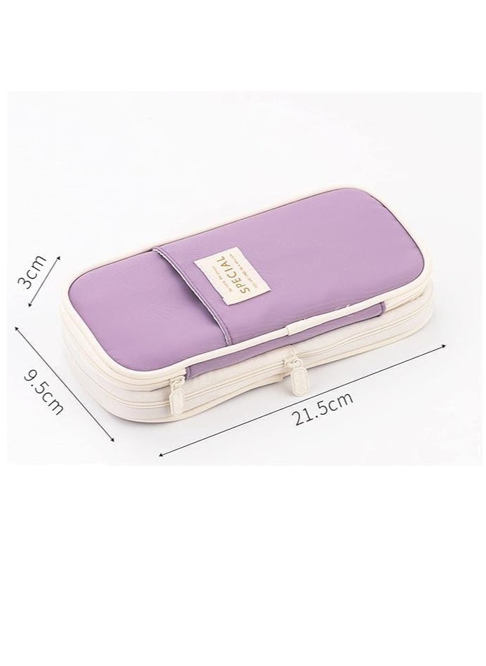Generic Colorful Large Storage Pencil Box Pen Bag with Zipper Large Capacity Storage Bag, Suitable for Office Travel Storage Box  - Image 5