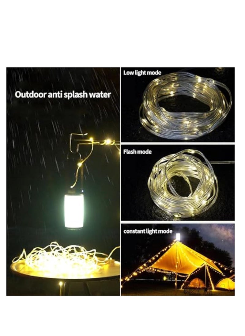 Generic - Camping Light String, Tent String Lights, 2 in 1 LED Rechargeable Flashlight and Warm Light Camping Light, Romantic Water Resistant RV String Lights, Outdoor Portable Tent Atmosphere Decoration Light - Image 1