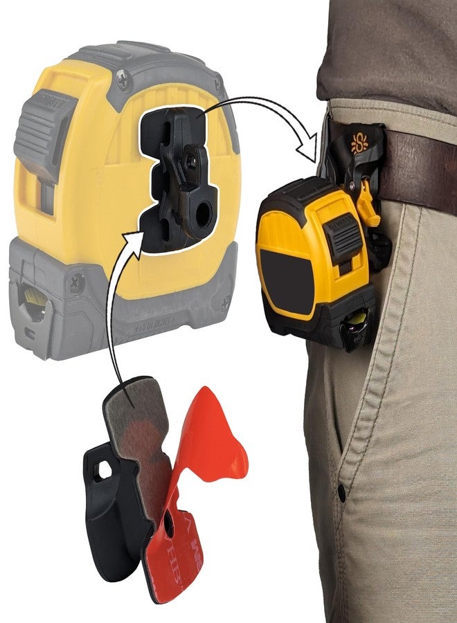 سبايدر حافظة أدوات العنكبوت - مجموعة حافظة شريط القياس والمطرقة - حافظة أداة واحدة + 2 علامة تبويب لاصقة للأدوات الاحترافية - قفل ذاتي، حامل أداة سريع السحب أيضًا لصندوق البت، وزجاجة الشرب، والمطرقة، والمزيد! - Image 5