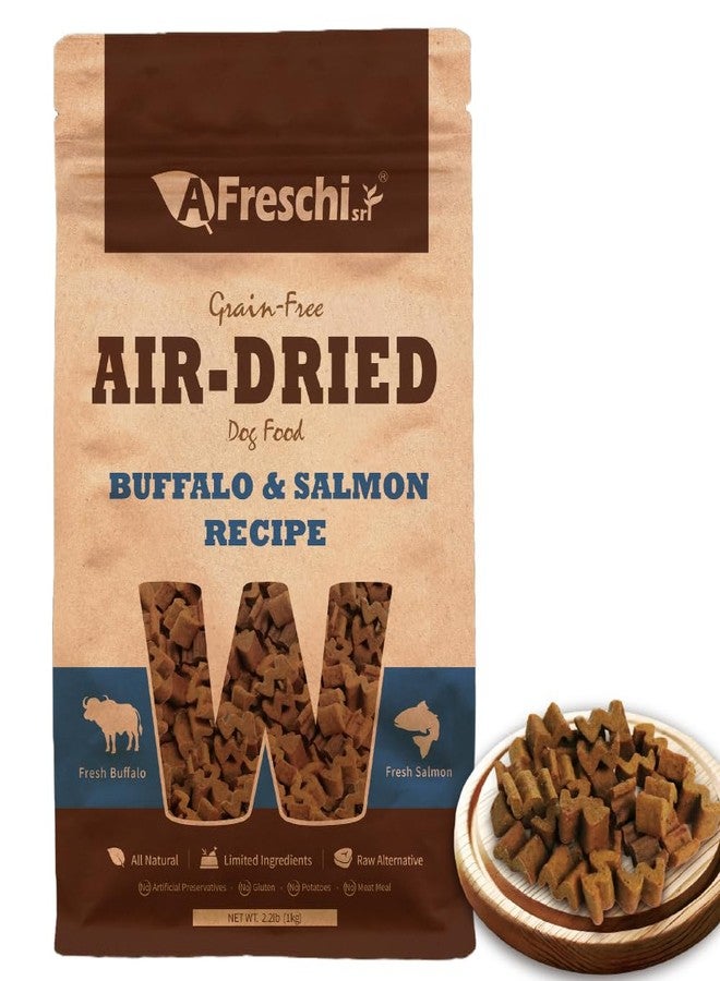 A Freschi srl Air-Dried Dog Food – Real Buffalo & Salmon Recipe - All Natural, High Protein, Grain Free, Limited Ingredient w/W-Shaped Pieces (2.2 lb) - Image 1