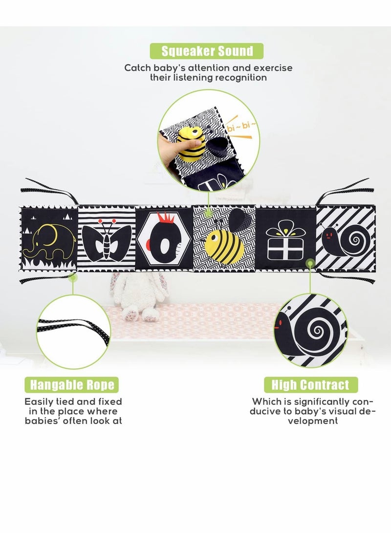 Y&D Black and White Cloth Books High Contrast Baby Book for Early Education Infant Three-Dimensional Can Bitten Tear Not Rotten Paper 0 to 3 year Toys Ladybug  - Image 4