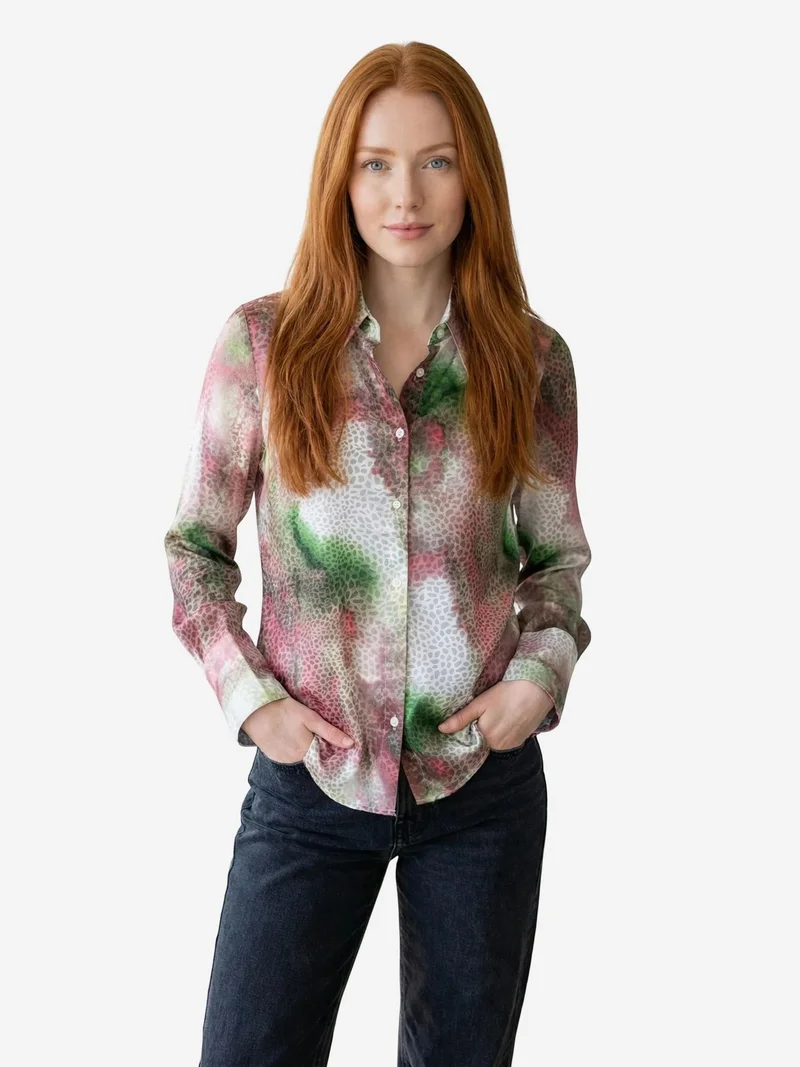 ماي فاشن MY FASHION Abstract Print Buttoned Long Sleeve Shirt