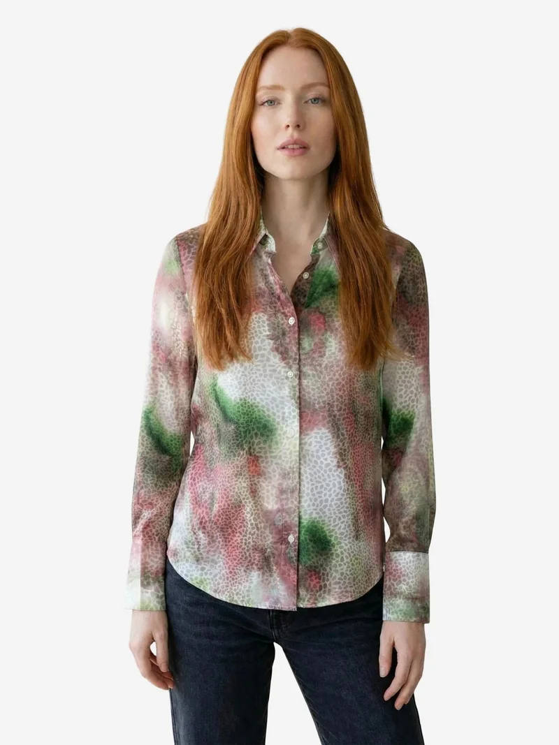 ماي فاشن MY FASHION Abstract Print Buttoned Long Sleeve Shirt