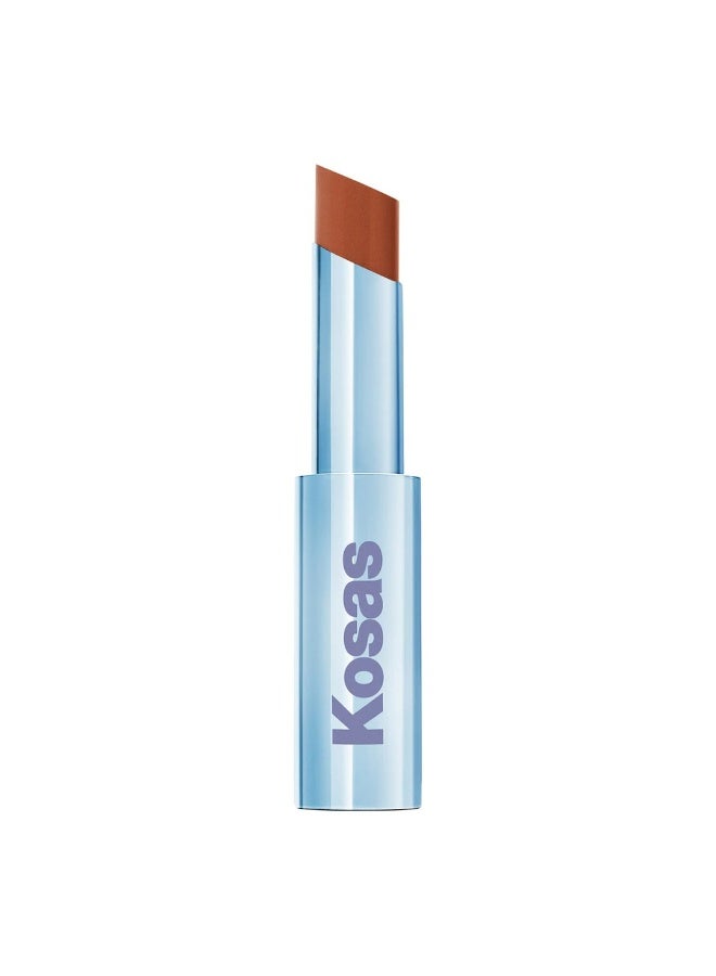 Kosas Wet Stick Sheer Glossy Lipstick _Sunset Simer - Warm Pinkish Brown - Image 1